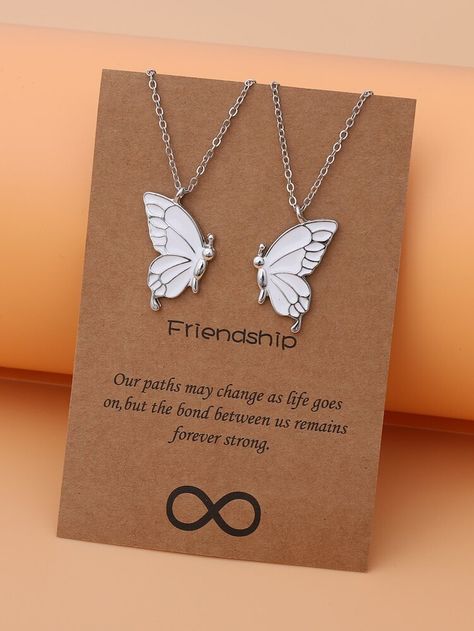 Bff Jewelry, Embellished Fashion, Friendship Jewelry, Friendship Necklaces, Butterfly Pendant Necklace, Classy Jewelry, Butterfly Jewelry, Butterfly Charm, Fantasy Jewelry