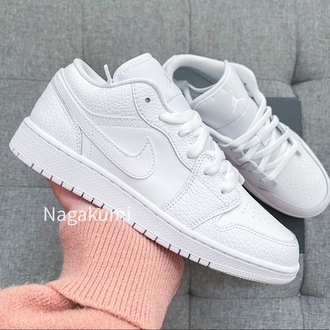 Nike Air Jordan 1 Low Triple White Shoes Best Seller It Comes With Youth’s Size 6 Youth = Women’s 7.5 (Last) - Sold 7 Youth = Women’s 8.5 (Last) Select Women’s Size When Check Out Brand New With Original Box 100% Authentic Classic & Retro Style Ship Same Or Next Day All Sales Final. Nike Shoes Women Jordan, White Nike Sneakers Women, Jordan White Shoes, Air Jordans White, Nike Jordan Women, Tenis Nike Jordan, Jordan 1 Low Triple White, Nike Shoes White, Air Jordan White