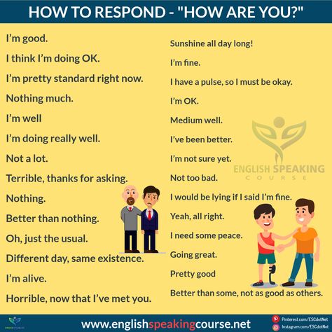 How to respond to how are you in English? Ways To Answer How Are You, Ways To Say How Are You, How To Respond To How Are You, English Improvement, Business Vocabulary, English Greetings, Learn Thai Language, General English, English Transition Words