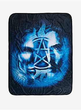 Supernatural Brothers Anti-Possession Throw Blanket | Hot Topic Anti Possession Symbol, Supernatural Shirt, Couch Throw Blanket, Afghan Throw Blanket, Sam Dean, Blue Accessories, Supernatural Fans, Cozy Throw Blanket, Cozy Throws