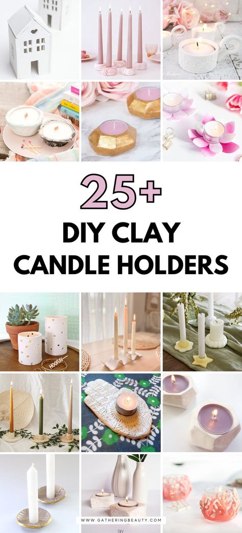 25+ DIY Clay Tea Light Holder Ideas — Gathering Beauty Sculpey Candle Holder, Polymer Clay Candle Holder Tea Lights, Tea Light Holder Diy Crafts, Air Dry Clay Tea Light Holder Diy, Clay Craft Ideas For Adults, Air Dry Clay Ideas Candle Holders, Air Dry Clay Candle Holder Tea Lights, Air Dry Clay Projects Candle Holders, Tea Light Candle Holders Diy Craft Ideas