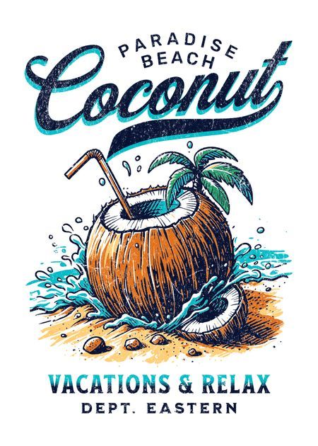 Caribbean Graphic Design, Beach T Shirts Design, Coconut Logo, Surf Tshirt, Shirt Template, Long Pullover, Shirt Print Design, Streetwear Tshirt, Casual Sweatshirt