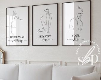 Skin Care Salon Decor Modern Wall Art Digital Download Beauty Room Decor Wall Art Printable Esthetician Gift for Her - Etsy Beautician Quotes, Skincare Wall, Esthetician Decor, Esthetician Quotes, Esthetician Gifts, Clinic Decor, Dermatology Clinic, Esthetician Room, Skin Care Salon