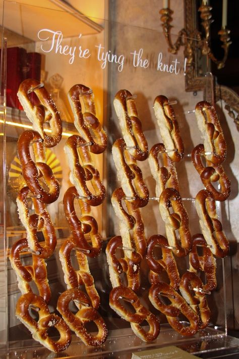 Looking for unique engagement party decor ideas? I loved this "tying the knot" soft pretzel wall that we had at ours! It was classy and simple, yet fun and delicious! If you're looking for ideas for your engagement party, check out the link to see more from my own! Pretzel Wall, Simple Engagement Party Decorations, Engagement Party Checklist, Simple Engagement Party, Fun Engagement Party, Unique Engagement Party, Engagement Party Decor, Engagement Party Games, Party Decor Ideas