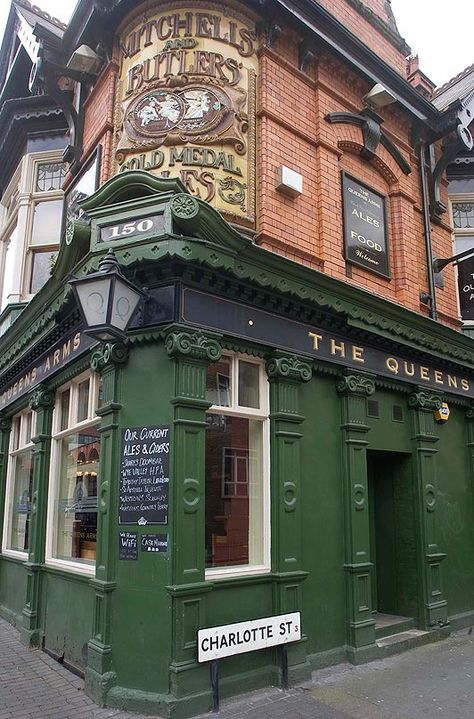 The Queens Arms pub - Charlotte Street - Birmingham, West Midlands B3 UK Birmingham Pubs, English Pub, British Pub, The Paranormal, London Pubs, Green Shop, Pub Signs, Birmingham Uk, Birmingham England