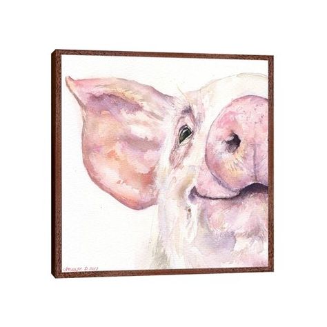 Maggie Vandewalle, Happy Pig, Pig Print, Pig Art, Cute Pigs, Jackson Pollock, Farm Animals, Graphic Art Print, Watercolor Painting