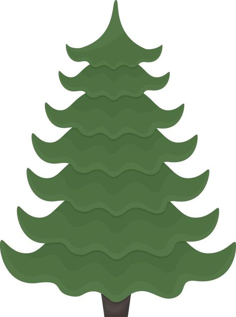 Cute green Christmas tree. Christmas tree without decorations. The Christmas tree. A large coniferous tree. Vector illustration isolated on a white background Christmas Tree Without Decorations, Tree Vector Illustration, Trees Vector, Christmas Tree Drawing, Tree Vector, Gift Drawing, Conifer Trees, Christmas Tree With Gifts, Green Christmas Tree