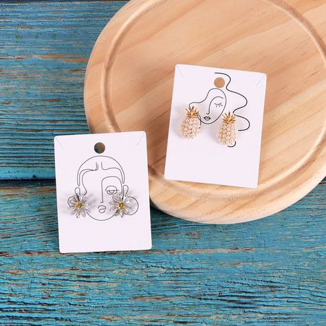 20pcs/Lot Earrings and Necklaces Display Cards 400gsm Cardboard Earring Packaging Card Ear Studs Paper Cards 4.8x6.2cm|Jewelry Packaging & Display| - AliExpress Display Cards For Jewelry, Packaging For Necklaces, Earrings Packaging Ideas, Earring Packaging Ideas, Jewelry Cards Packaging, Jewelry Packaging Ideas, Necklace Display Cards, Necklaces Display, Minimalist Jewelry Display