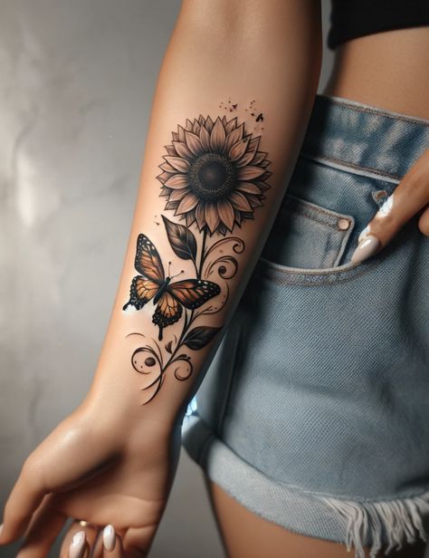 Arm Tattoos For Women Forearm, Arm Sleeve Tattoos For Women, Butterfly Tattoos For Women, Tattoos For Women Flowers, Family Tattoo, Nautical Tattoo, Tasteful Tattoos, Forearm Tattoo Women, Moth Tattoo