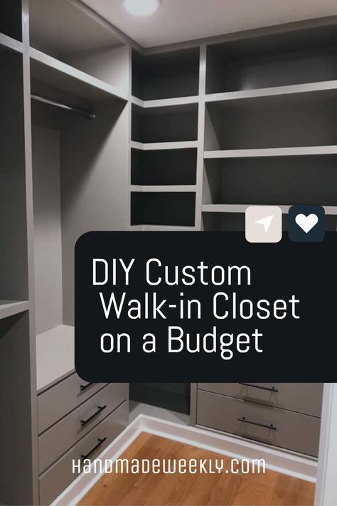 You can build the closet of your dreams for less that you think when you DIY and use IKEA drawers. Find out how in our extremely detailed step by step DIY walk in closet tutorial. Closet Systems Walk In Diy, Closet Corner Shoes, Walking Closet Shelving Ideas, Pax Master Closet Ideas, Build Bedroom Closet, Diy Closet Shelving System, Ikea Drawer Closet Hack, Closet With Malm Dresser, Diy Closet System With Doors