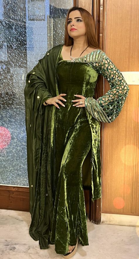 Velvet pakistani outfit