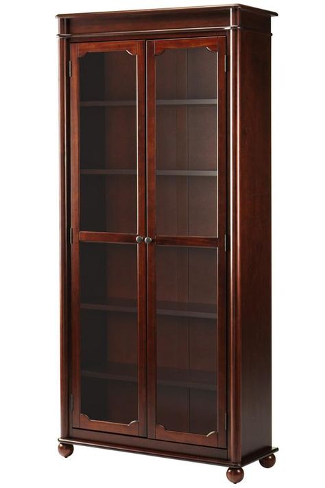 Love Luxury Bookcase, Cherry Bookcase, Unique Bookcase, Bookcase With Glass Doors, Antique Bookcase, Cool Bookshelves, Library Bookcase, Entrance Ideas, Book Cabinet