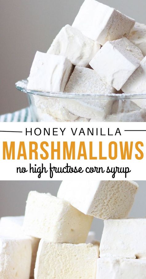 Kosher Marshmallow Recipe, Marshmellow Recipes Without Corn Syrup, Diy Marshmallows No Corn Syrup, Marshmallow No Corn Syrup, Marshmallow Without Corn Syrup, Natural Marshmallow Recipe, Healthy Homemade Marshmallows, Vanilla Recipes Homemade, Homemade Marshmallows No Corn Syrup