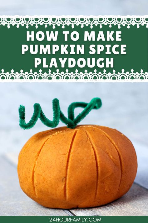 Recipe for pumpkin spice playdough recipe, playdough crafts for kids, easy DIY Playdoh recipe fall kids crafts, how to make homemade DIY Playdough Pumpkin Spice Playdough, Edible Playdoh, Easy Playdough, Play Dough Crafts, Easy Playdough Recipe, Cooked Playdough, Dough Crafts, Diy Playdough, Diy Pumpkin Spice