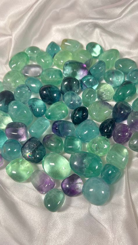 Fluorite Aesthetic, Pretty Rocks, Cool Rocks, Fluorite Crystal, Rainbow Fluorite, Glass Marbles, Birthday Wishlist, Mood Board Fashion, Minerals And Gemstones