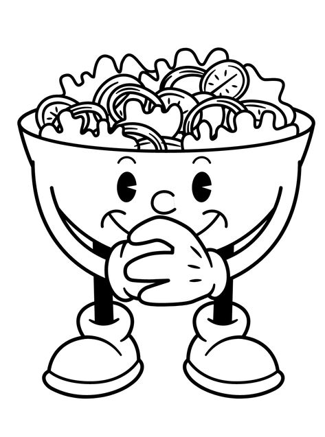 Salad Salad Doodle Drawing, Salad Cartoon, Cute Salad, Salad Drawing, Lol Coloring Pages, Lol Coloring, Cartoon Coloring, Alternative Wedding Dresses, Cartoon Coloring Pages