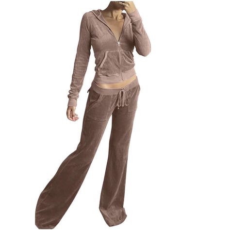 PRICES MAY VARY. 【Material】: Women's hoodie & sweatpants velour tracksuits 2 piece outfits, made of polyester and spandex, soft, skin-friendly and comfortabel to wear, perfect for spring, fall and winter.Breathable lounge wear jogging suits for women 2 piece set, fall outfits for women 2024. 【Feature】: Cute long sleeve solid color full zip crop hooded top, 2 pockets design is convenient for storage, long sleeve and elastic cuff, drawstring tie to adjust to grasp the comfort.women plus size pant Ladies Gym Wear, Blazer En Cuir, Womens Lounge, Sweat Suits, Velour Tracksuit, Tracksuit Outfit, Joggers Outfit, Matching Sweatshirts, Y2k Clothes