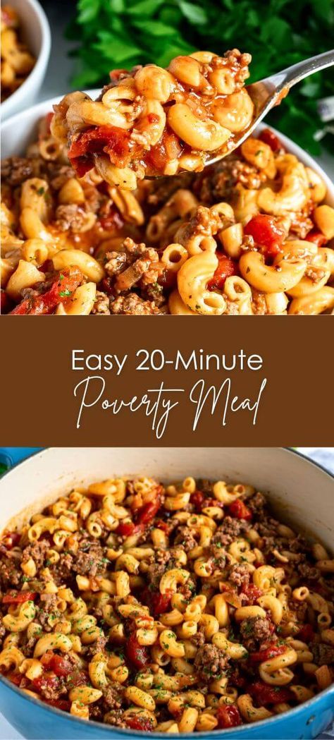 Easy 20-Minute Poverty Meal With Only 10-Ingredients – Yummy and fully Quick Easy Nutritious Meals, Poverty Meal Recipe, One Pot Recipe Ideas, Poverty Food, Broke Meals, Healthy Dinners On A Budget, Poverty Meals, 20 Minute Meals, Poverty Meal