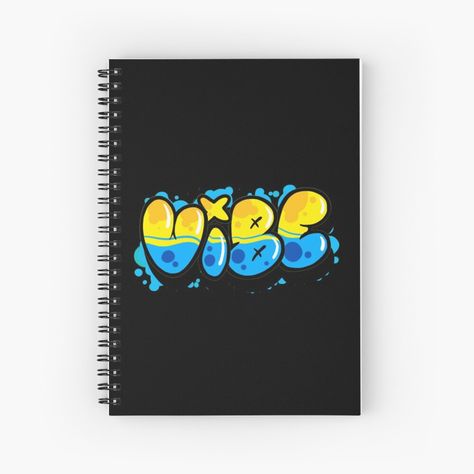 Get my art printed on awesome products. Support me at Redbubble #RBandME: https://www.redbubble.com/i/notebook/Vibe-Graffiti-by-Mooostickers/78602743.WX3NH?asc=u Graffiti Notebook Cover, Front Cover Designs, Portfolio Covers, Graffiti Designs, Book Cover Art, Pocket Book, Good Vibes Only, Book Cover Design, A Journal