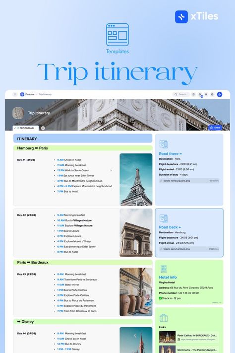 Itinerary Template Free, Trip Planning Template, Trip Itinerary Template, Vacation Itinerary Template, Trip Planning Checklist, Itinerary Design, Travel Itinerary Planner, Digital Planner Template, Itinerary Planner