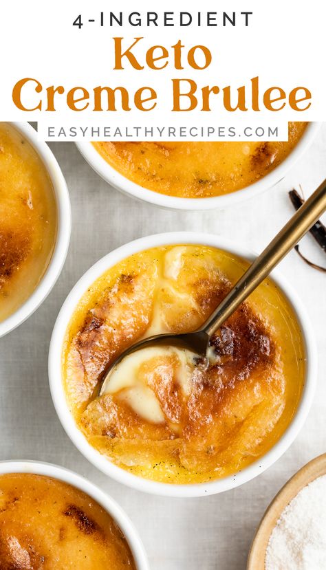 Keto Creme Brulee, Creme Brulee Recipe, Brulee Recipe, Creme Brûlée, Low Carb Treats, Keto Dessert Easy, Keto Diet Food List, 140 Pounds, Diet Help