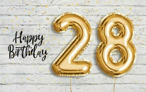 White Wall Background, Golden Party, Happy 28th Birthday, Happy 29th Birthday, Birthday Photoshoot Ideas, Champagne Birthday, Gold Foil Balloons, Simple Birthday Decorations, White Foil