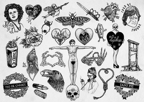 $ Flash Art Tattoos, Catrina Tattoo, Occult Tattoo, Art Flash, Kunst Tattoos, Tattoo Prices, Boho Elements, Tattoo Flash Sheet, Tattoo Portfolio