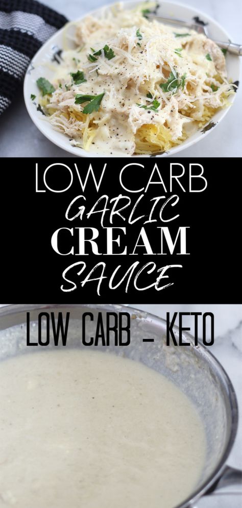 Keto Cream Sauce For Vegetables, Low Calorie Cream Sauce, Keto Sauces Recipes, Keto White Sauce, Roasted Garlic Cream Sauce, Garlic Cream Sauce Recipe, Keto Sauce, Cream Sauce Recipe, Keto Dishes