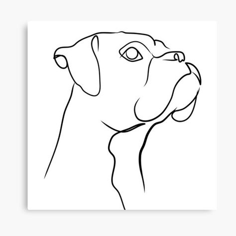 Fine Line Boxer Dog Tattoo, Boxer Dog Line Art, Dog Silhouette Drawing, Boxer Outline, Boxer Drawing, Boxer Dog Tattoo, Dog Line Art, Silhouette Drawing, Small Meaningful Tattoos