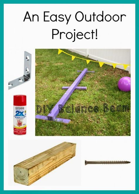 DIY Balance Beam - The Chirping Moms Preschool Tumbling, Diy Balance Beam, Backyard Playground Ideas, Diy Outdoor Toys, Preschool Gymnastics, Weekly Activities, Gymnastics Beam, Playground Ideas, Balance Beam