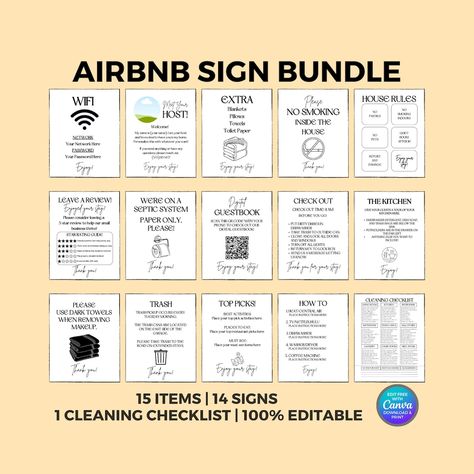 This Templates item by InnovaDesignStudio has 2 favorites from Etsy shoppers. Ships from United States. Listed on Jun 7, 2024 Airbnb Inventory Checklist, Airbnb Rules For Guests, Breakfast Hosting, Airbnb Printables, Decorate Airbnb, Airbnb Cleaning Checklist, Airbnb Checklist, Airbnb Signs, Airbnb Sign