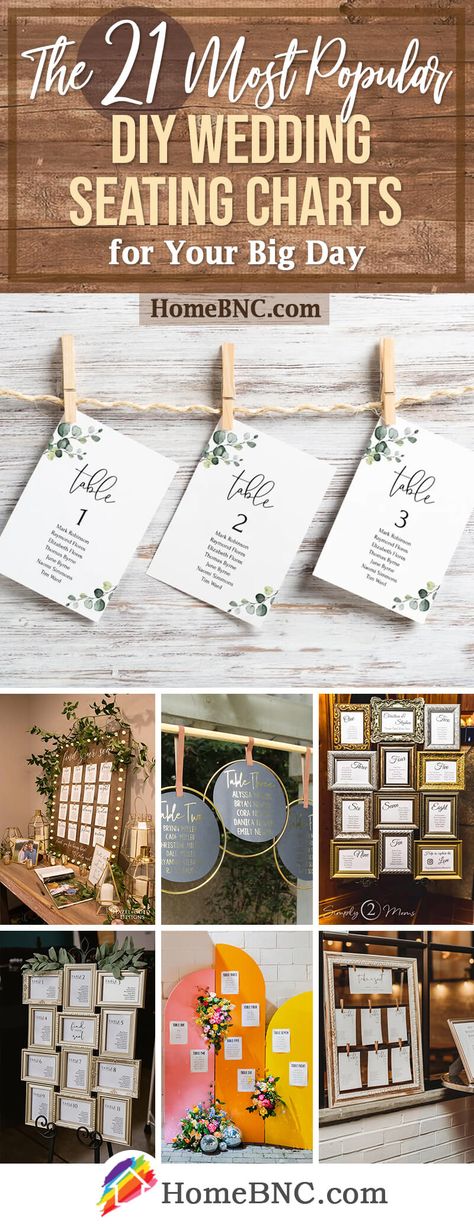 21 Best DIY Wedding Seating Chart Ideas for 2023 Wedding Table Assignment Ideas Diy, Simple Seating Chart Ideas, Diy Find Your Seat Wedding Sign, Wedding Seating Chart Unique, Find Your Seat Wedding Ideas, Wedding Sitting Chart, Simple Seating Chart, Diy Wedding Seating Chart, Diy Wedding Seating