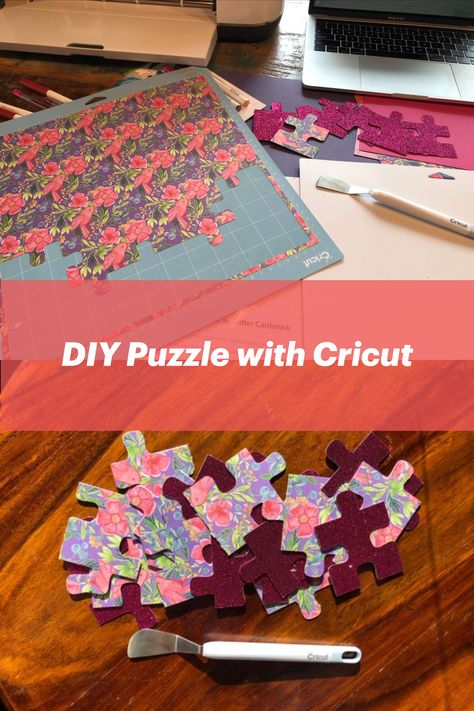 This Cricut project is easy to put together and you can customize it however you want.  So many fun possibilities with this DIY puzzle using the paper you have on hand! Cricut Puzzle Projects, Cricut Puzzle Diy, Cheap Cricut Gifts, Foam Cricut Projects, Cricut Projects Gifts Cardstock Papers, Circuit Paper Projects, Cricut Projects With Cardstock, Fun Cricut Projects Craft Ideas, Kids Cricut Projects