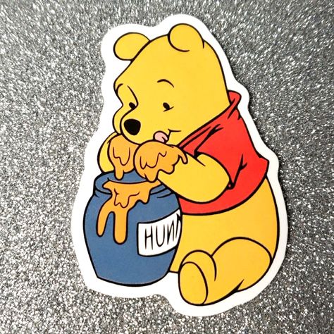 Sticker From: Disney, Winnie The Pooh Character: Pooh Bear Eating Honey 10/$10 Bundle To Save! Perfect For Decorating Your Electronics! Waterproof Stickers Meant To Go On Most Surfaces. I Included A Picture Of My Personal Waterbottle Which Has Been Dropped And Washed Daily For A Year To Show You How Long These Stickers Can Last! Pet & Smoke Free Home Bundle To Save On Shipping Or Make An Offer To Negotiate Or Just Buy It Because You Love It! Winnie The Pooh Honey Pot Tattoo, Winnie The Pooh Eating Honey, Bear Eating Honey, Winnie The Pooh Stickers, Pooh Stickers, Pooh Bebe, Winnie The Pooh Character, Bear Eating, Pooh Cake