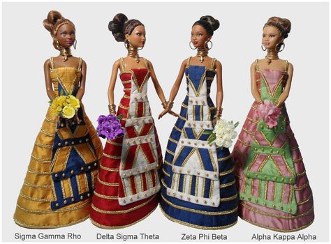 Miniature Museum Inspired Collectible Sorority Dolls | Flickr Miniature Museum, Black Fraternities, Sorority Colors, Delta Girl, Divine 9, Divine Nine, Barbie Wedding Dress, Aka Sorority, Phi Beta Sigma