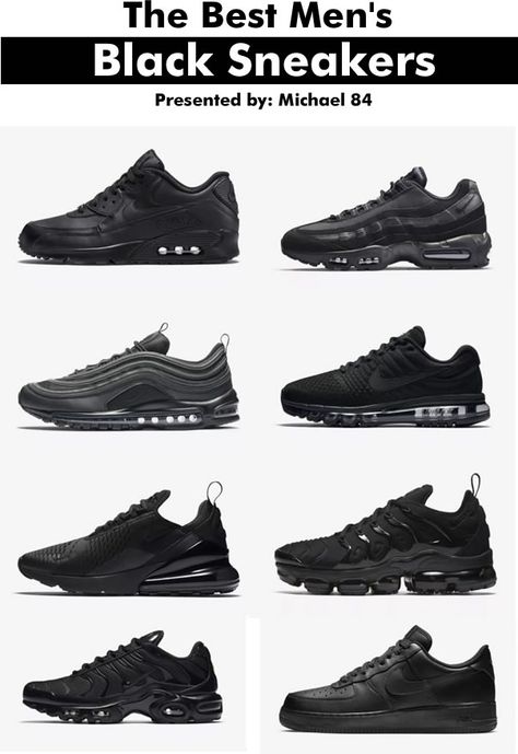 The 9 Best Nike Triple Black Trainers & how to style them. #streetwear #sneakersaddict #sneakers #mensfashion All Black Nike Outfit, Outfit For Black Shoes, The Best Nike Shoes, Black Trainers Men Outfit, Triple Black Sneakers Outfit, Men’s Black Sneakers Outfit, Best Shoes For Men Sneakers, Mens Black Sneakers Outfit, Men Black Sneakers Outfit