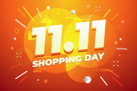 11.11 shopping day sale poster or flyer ... | Premium Vector #Freepik #vector Property Logo, Promotional Banners, Discount Banner, Banner Template Design, Promotional Design, Web Banner Design, Sale Banner, Discount Card, Abstract Poster