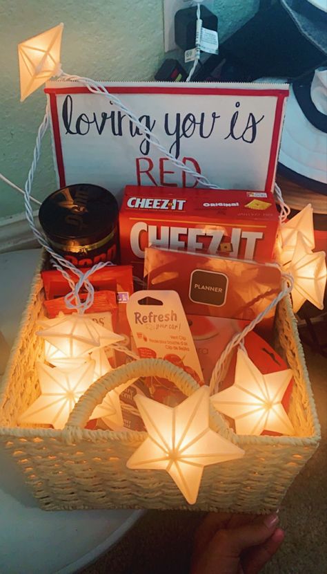 from my favorite girl gabi<333 Bday Gift, Taylor Swift Red, Birthday Box, Cheez It, Taylor Swift Album, This Is Love, Paper Shopping Bag, Taylor Swift, Swift