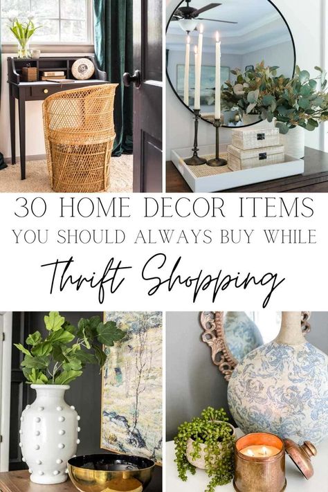 Refurbished Ideas Projects, Decorating With Brass Accents, Best Things To Thrift, Thrift Shop Interior, Thrifting Decor Ideas, Affordable Home Decor Ideas, Thrift Flips Home Decor, Simple Eclectic Home, Thrift Store Interior