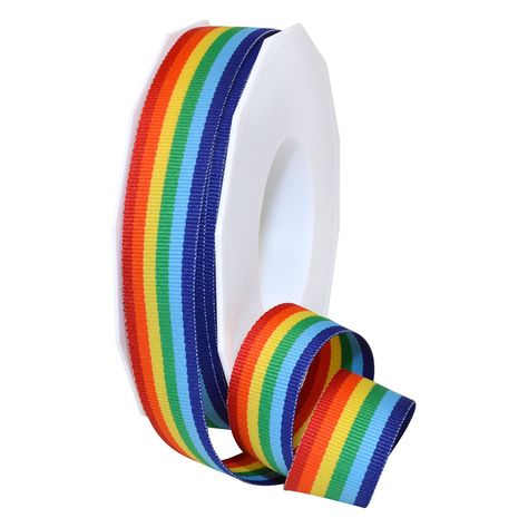 Amazon.com: Morex Ribbon 99505/20-815 Polyester Grosgrain Stripes Craft… Pride Decorations, Rainbow Birthday Decorations, Rainbow Ribbons, Gift Wrap Ribbon, Rainbow Ribbon, Hair Ribbons, Gift Ribbon, Rainbow Decorations, Striped Ribbon