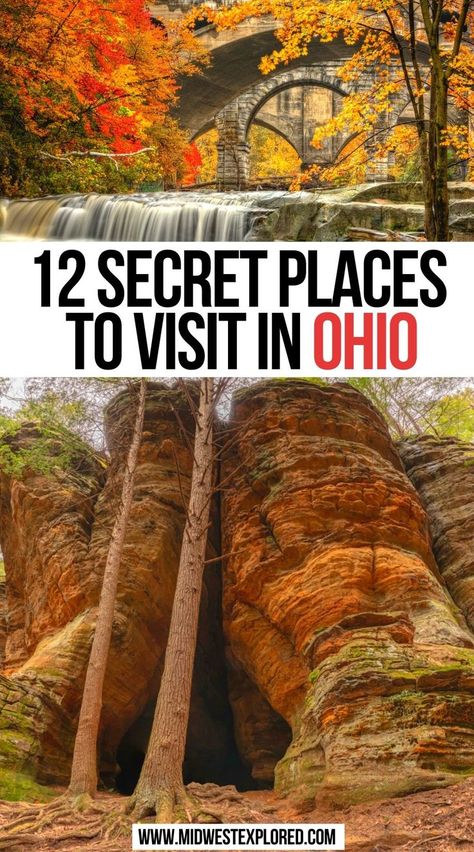 12 Secret Places to Visit in Ohio Things To See In Cleveland Ohio, Ohio Places To Visit, Ohio Must See, Clifton Gorge Ohio, Places To Visit In Columbus Ohio, Northeast Ohio Things To Do, Weekend In Cleveland Ohio, Castles In Ohio, Ohio National Parks