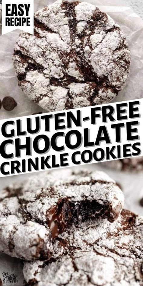 Chocolate Crinkle Cookie, Cookies Sans Gluten, Cool Whip Cookies, Dishes Recipe, Gluten Free Christmas Cookies, Pumpkin Fudge, Chocolate Crinkle, Patisserie Sans Gluten, Dessert Sans Gluten