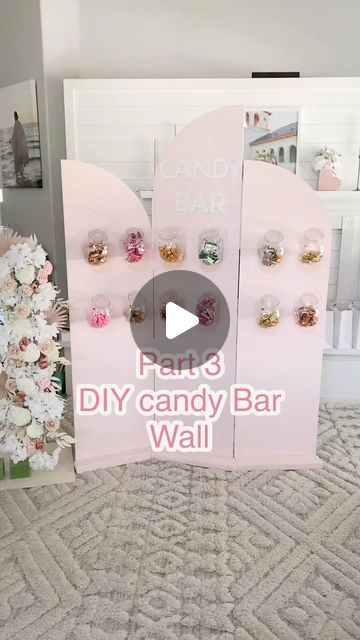 Trish 💕 Beautiful Lifestyle Blogger on Instagram: "Part 3 🌟 diy Candy Bar Wall!!! Ok you guys asked for Part 3 of my Candy Bar Wall so here it is! This is how we built the frame and structure so it won’t fall over!!! Everyone wanted to know how we made the structure to hold it up so I hope this helps! Comment “diy candy bar” for links! We added 2x4’s to the front and a 1x6 to the back with a shelf bracket and base! Let me know if you have any questions!! 💕🌟  . . #diy #diyprojects #diyproject #diycrafts #diyhomedecor #diycraft #candybar #candy #event #eventdecor #eventstyling #eventplanner #eventplanning #eventdecor #party #partydecor #partyideas #partydecorations #partyinspiration #partyplanner #partyplanning #partyrentals #hobbylobby #partydetails #partytime #eventprofs #wedding #wedd Diy Candy Stand Display Ideas, Snack Wall Party, Diy Candy Bar Ideas, Candy Wall Display, Diy Candy Wall, Candy Dispenser Wall, Diy Treat Stand, Party Favor Wall, Candy Bar Diy