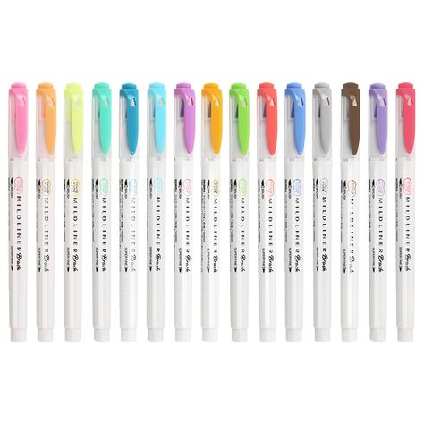 1pcs/set ZEBRA WFT8 Soft brush double headed fluorescent pen 25 new colors Brush tip Hand account Cheap Highlighter, Anime Painting, Brush Painting, Drawing Pen, Japanese Stationery, Coloring Markers, Water Painting, Colored Pens, Marker Pen