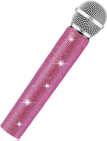 Amazon.com: Sanwuta Fake Microphone Prop Sparkly Bling Rhinestones Microphone Prop Plastic Play Microphone Pretend Glitter Bedazzled Microphones for Disco Stage Living Broadcast Live Streaming Party(Pink) : Toys & Games Glitter Microphone Aesthetic, Rhinestone Microphone, Bling Microphone, Head Microphone, Pink Microphone, Fake Microphone, Microphone Prop, Disco Stage, Pink Toys