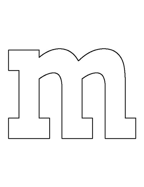 Lowercase letter M pattern. Use the printable outline for crafts, creating stencils, scrapbooking, and more. Free PDF template to download and print at http://patternuniverse.com/download/lowercase-letter-m-pattern/ M&m Font For Cricut, M&m Stencil, M M Candy M&m Characters, M&m Svg Free, M&m Svg, Mnm Halloween Costume, M M Halloween Costume, M&m Costume, Letter Stencils To Print