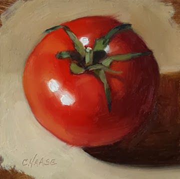 Cynthia Haase Fine Art:How did she capture that red so well? Red turns pink when you lighten it! Vegetable Painting, Tomato Season, Still Life Fruit, Original Pastel, Food Painting, Fruit Painting, 수채화 그림, Lukisan Cat Air, Daily Painting