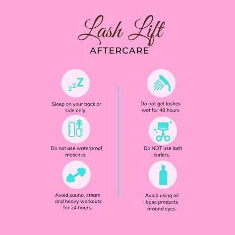 Lash Lift Info, Summer Lash Tips, Lashes Instagram Bio, Lash Lift And Tint Aftercare, Beautician Tips, Lash Lift Tips, Lash Lift Aftercare, Brow Aftercare, Doll Nails