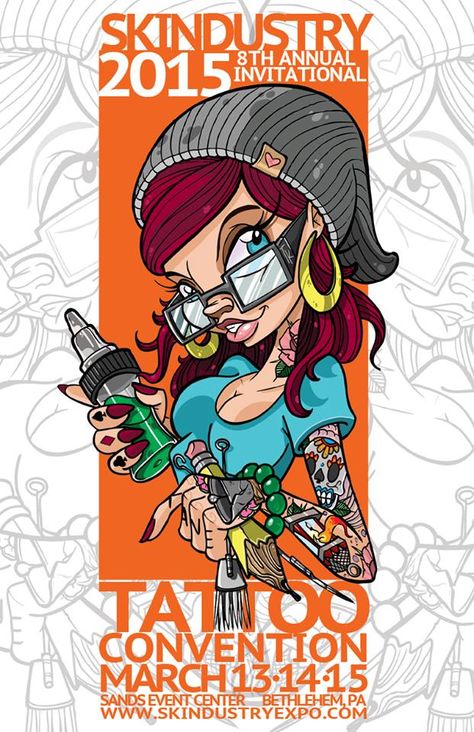 Skindustry Tattoo Expo - March 2015 Tattoo Calendar, Valley Tattoo, Bethlehem Pennsylvania, Live Tattoo, Concert Poster Design, Tattoo Expo, Artist Tattoo, Tattoo Convention, Marriott Hotel