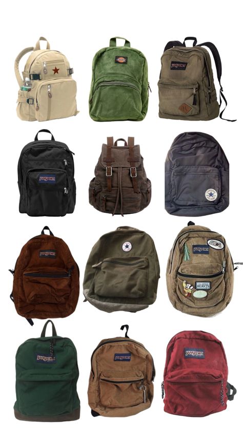 School Packback Aesthetic, Aesthetic Bags For School Vintage, Dickies Corduroy Backpack, Cool Backpack Aesthetic, Black Jansport Backpacks Aesthetic Pins, Dickies Backpack Aesthetic, Men Backpack Aesthetic, Downtown School Bag, Canvas Backpack Aesthetic